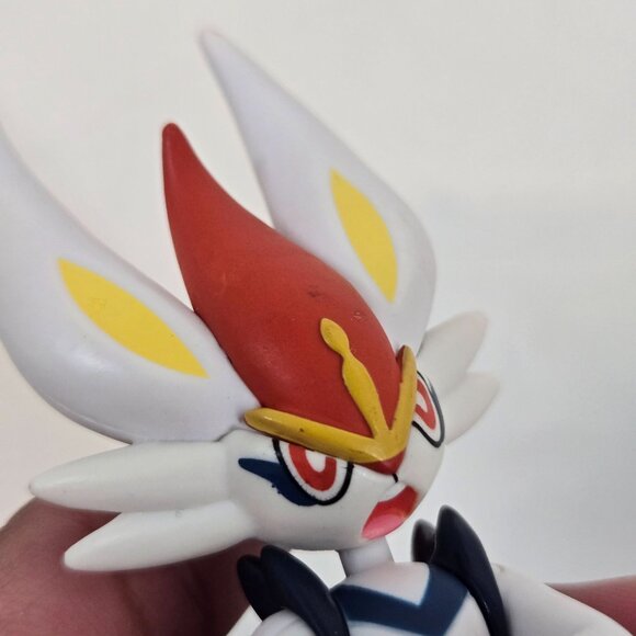 Pokemon Cinderace Action Figure Battle Feature Kicking Leg 2021 Jazwares 5" - Picture 2 of 7